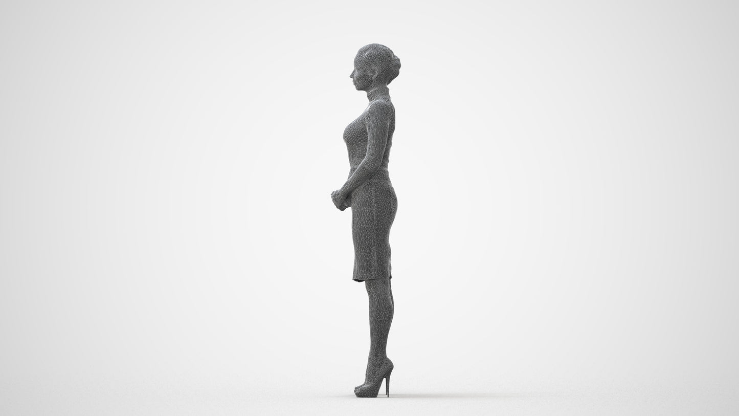 scanned 3D woman business, photogrammetry people for Enscape and V-Ray, square thumbnail