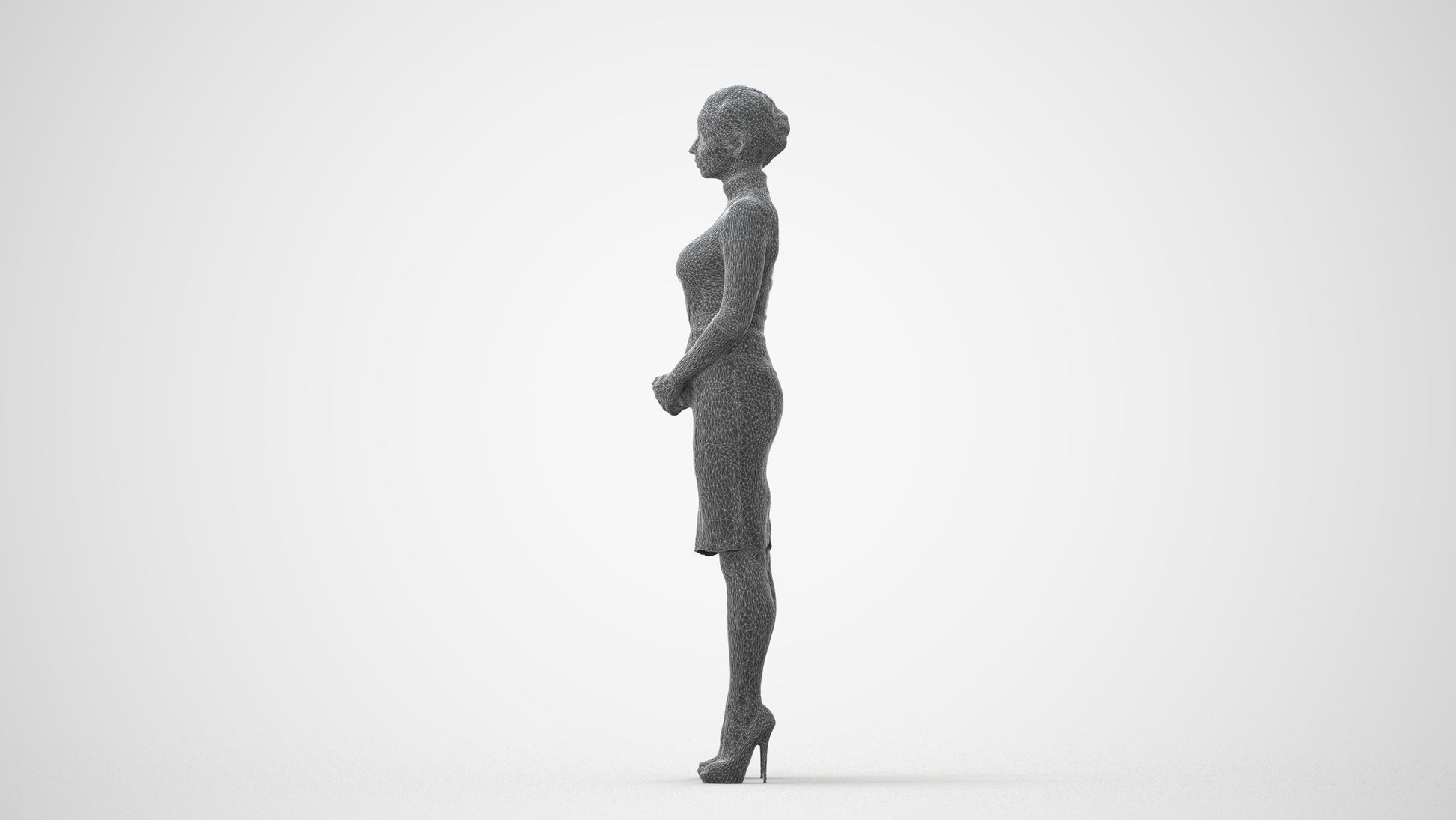 scanned 3D woman business, photogrammetry people for Enscape and V-Ray, square thumbnail