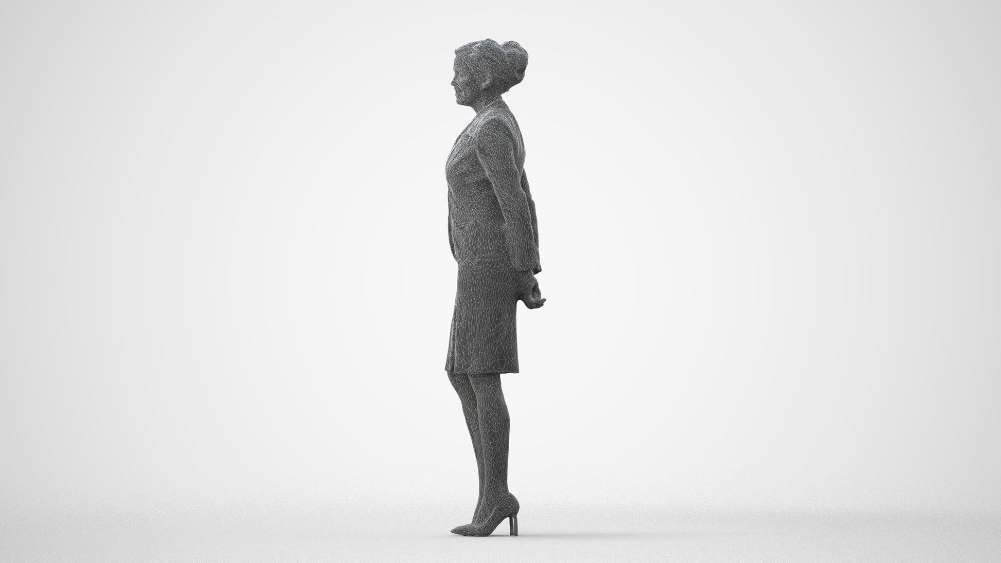realistic 3D woman hospitality, scanned archviz people for Blender and 3ds Max, square thumbnail