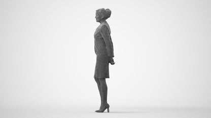 realistic 3D woman hospitality, scanned archviz people for Blender and 3ds Max, square thumbnail