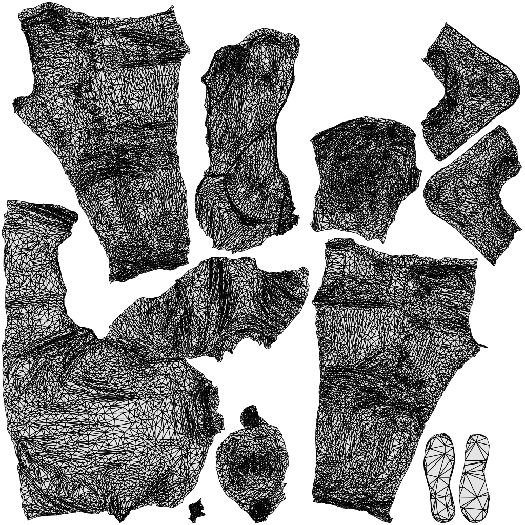 3D people model man casual standing, scanned human for 3ds Max rendering, wireframe top-down view