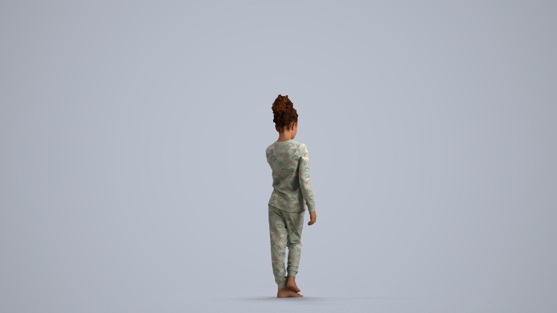 scanned 3D girl kids, photogrammetry people for Enscape and V-Ray, front view render