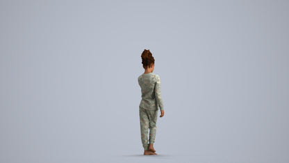 scanned 3D girl kids, photogrammetry people for Enscape and V-Ray, front view render
