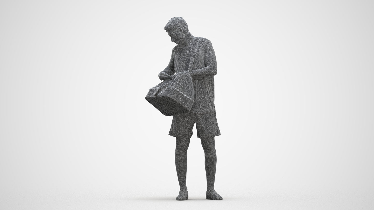 3D scanned man sport, photorealistic archviz people for Enscape and SketchUp, three-quarter front view render