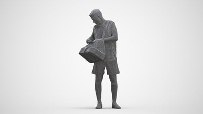 3D scanned man sport, photorealistic archviz people for Enscape and SketchUp, three-quarter front view render