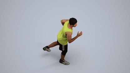 3D people model man sport, scanned human for 3ds Max rendering, back view render