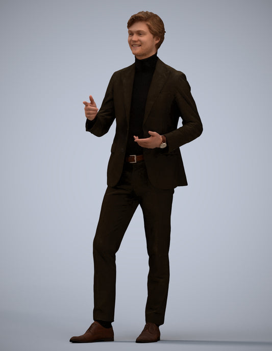 realistic 3D man business, scanned archviz people for Blender and 3ds Max