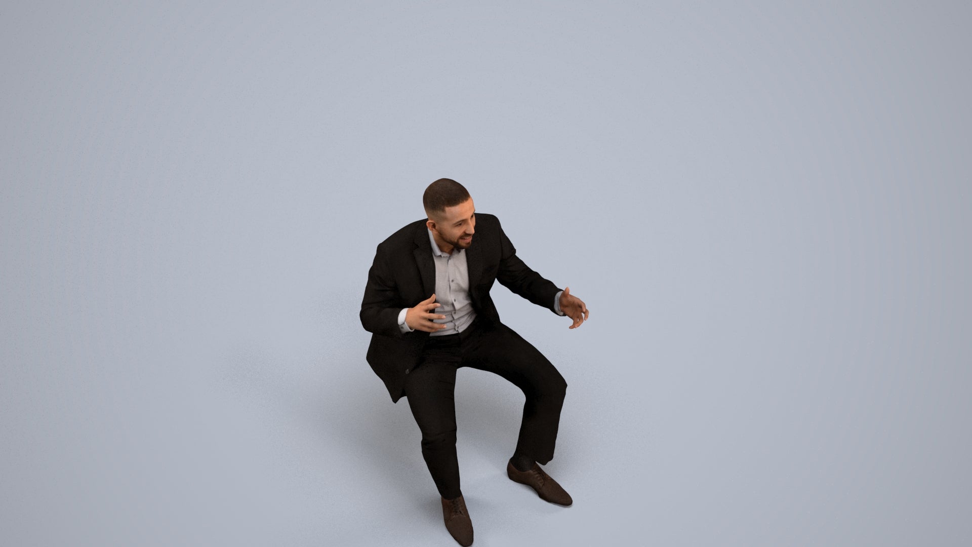 3D scanned man business, photorealistic archviz people for Enscape and SketchUp, back view render