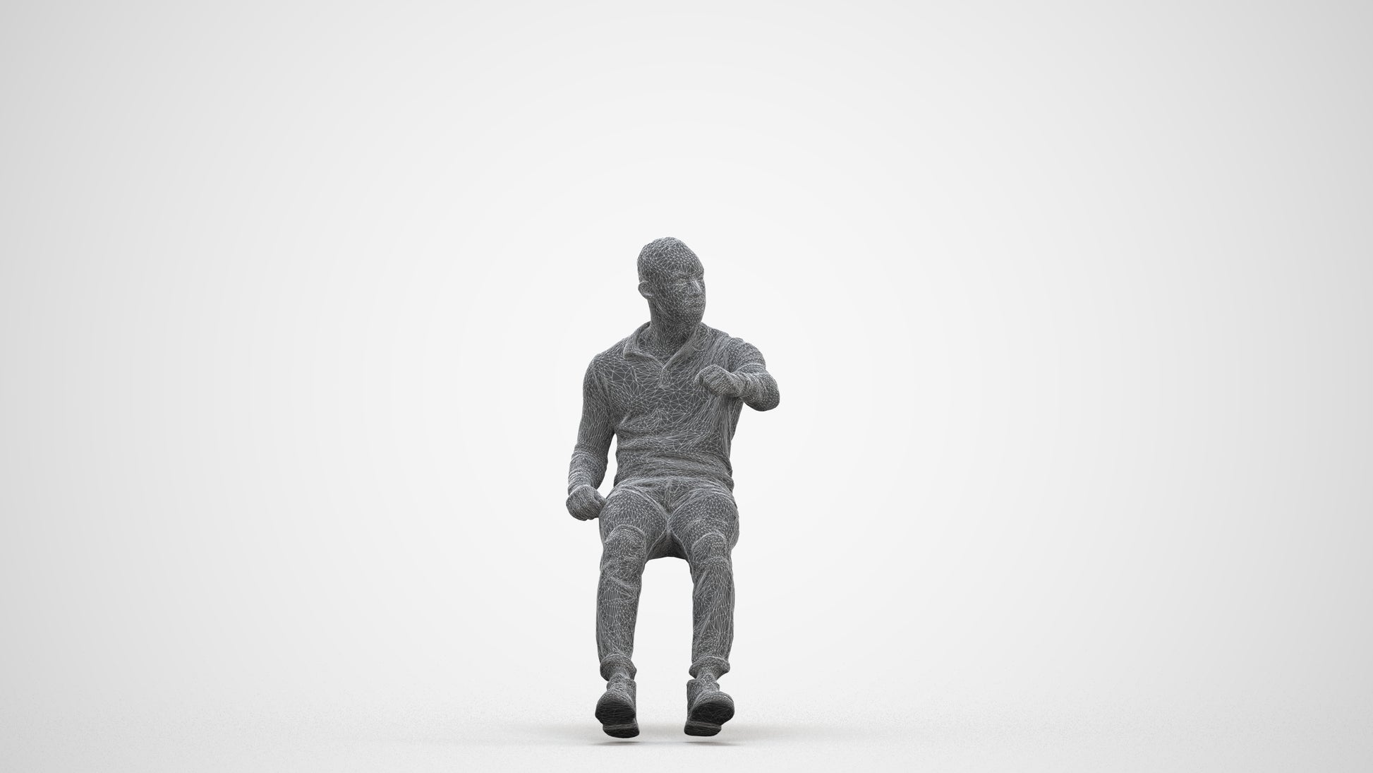 photogrammetry 3D man casual driving, realistic human model archviz FBX, three-quarter front view render