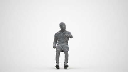 photogrammetry 3D man casual driving, realistic human model archviz FBX, three-quarter front view render