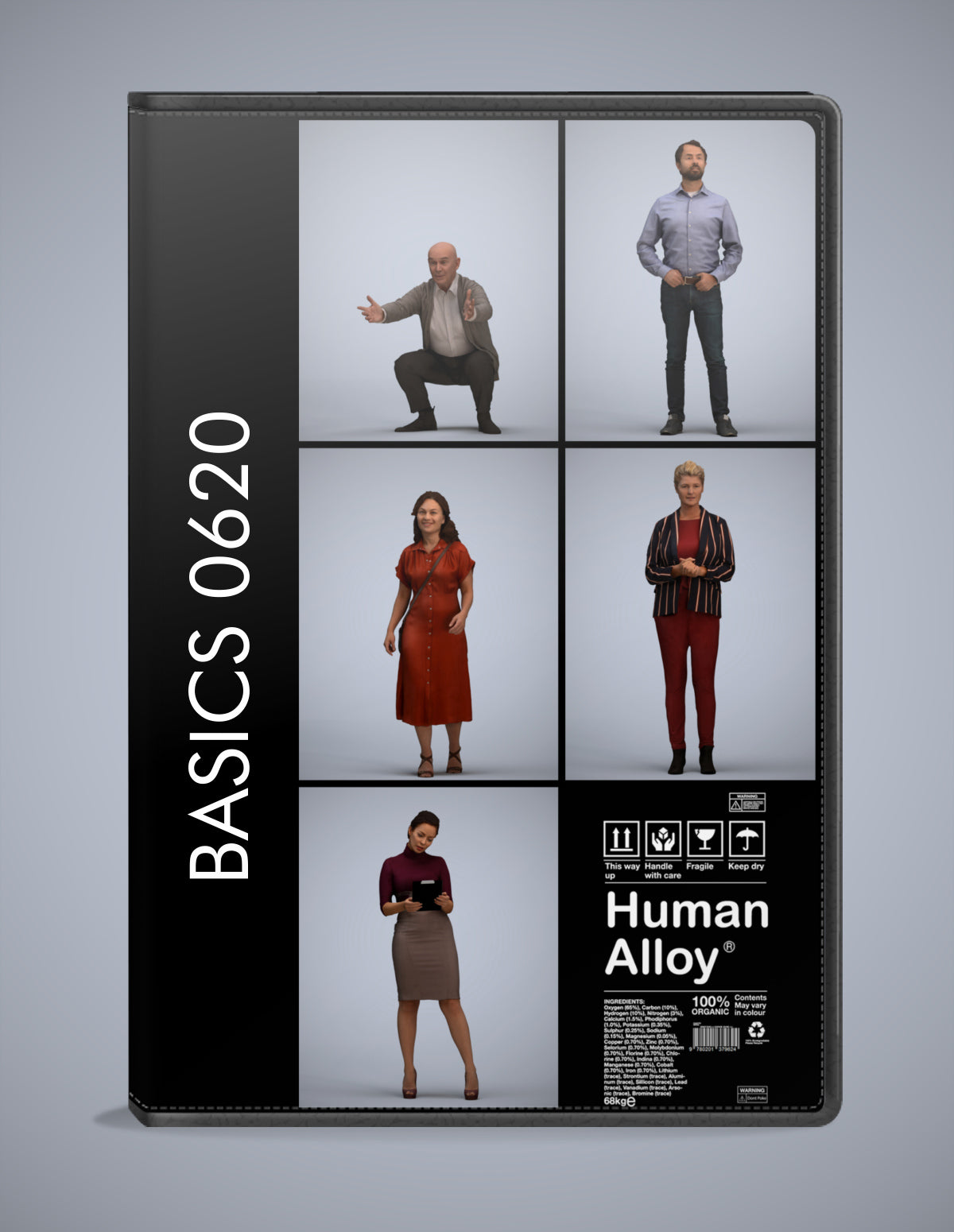 realistic 3D humans standing pack, 5 archviz people FBX OBJ for Blender
