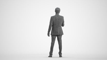 scanned 3D man formal formalaffairs, photogrammetry people for Enscape and V-Ray, wireframe front view