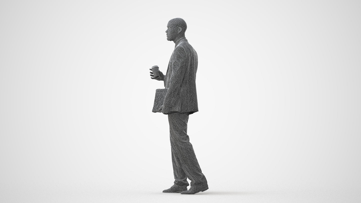 photogrammetry 3D man business, realistic human model archviz FBX, square thumbnail