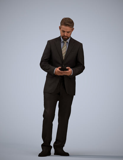 3D people model man business, scanned human for 3ds Max rendering