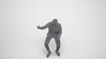 photogrammetry 3D man business, realistic human model archviz FBX, wireframe three-quarter view