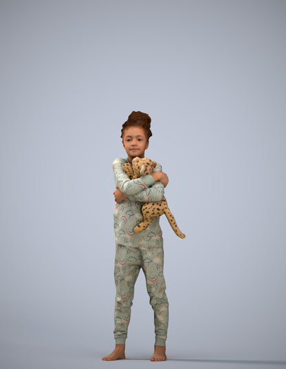 realistic 3D human girl kids, archviz people FBX OBJ for Blender