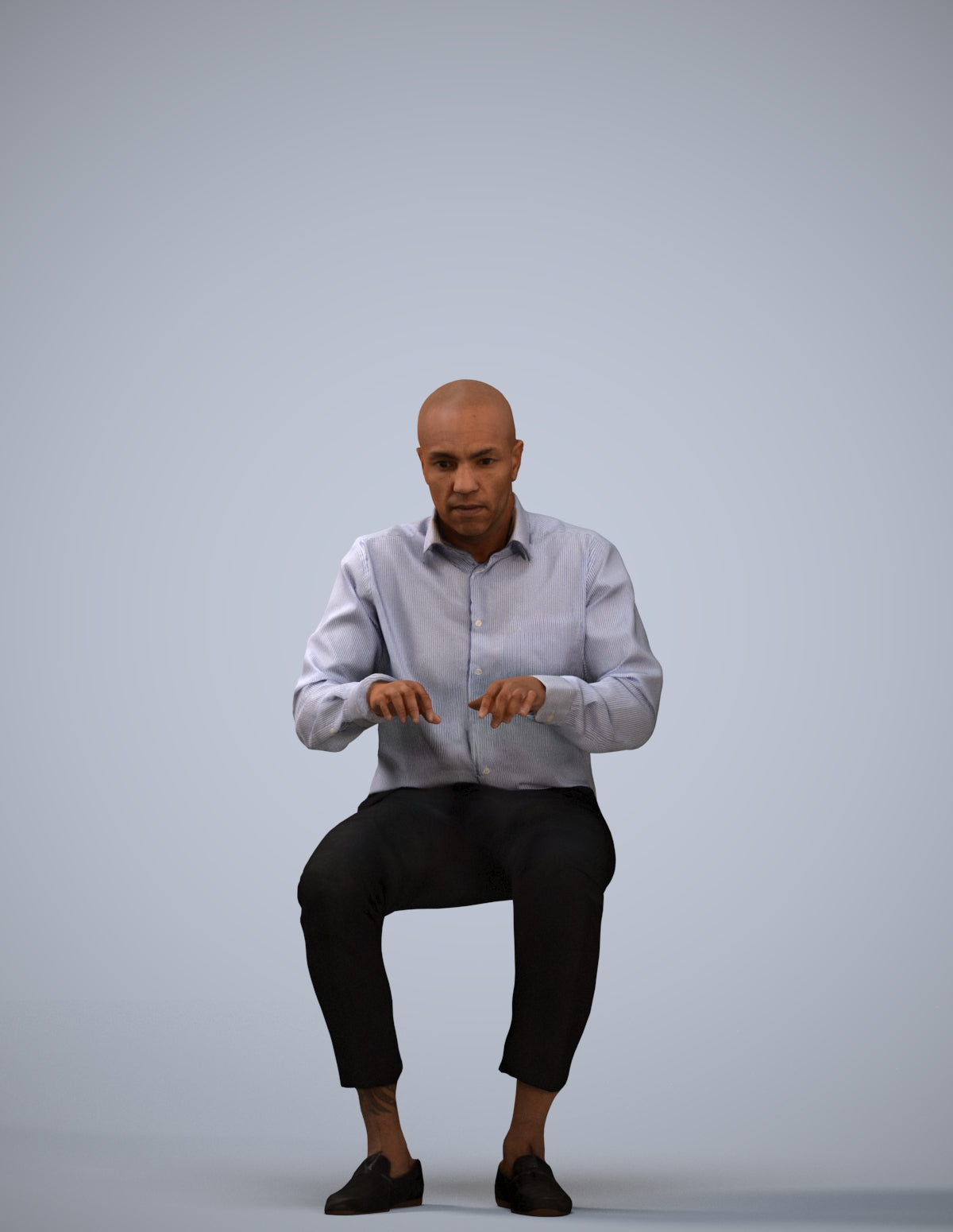 3D human model man business, photogrammetry scanned person for archviz