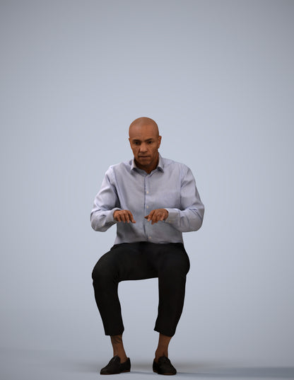 3D human model man business, photogrammetry scanned person for archviz