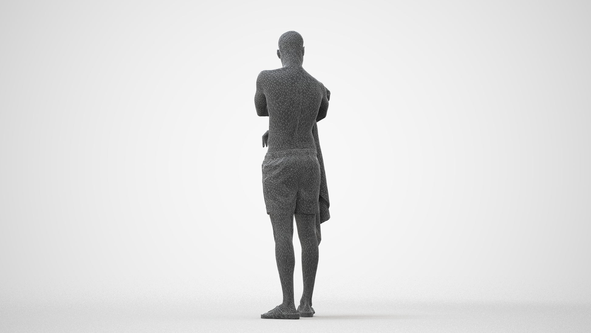 3D people model man pool, scanned human for 3ds Max rendering, square thumbnail
