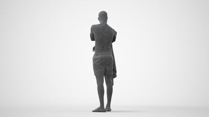 3D people model man pool, scanned human for 3ds Max rendering, square thumbnail