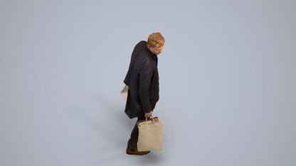 3D scanned man shopping casual, photorealistic archviz people for Enscape and SketchUp, back view render