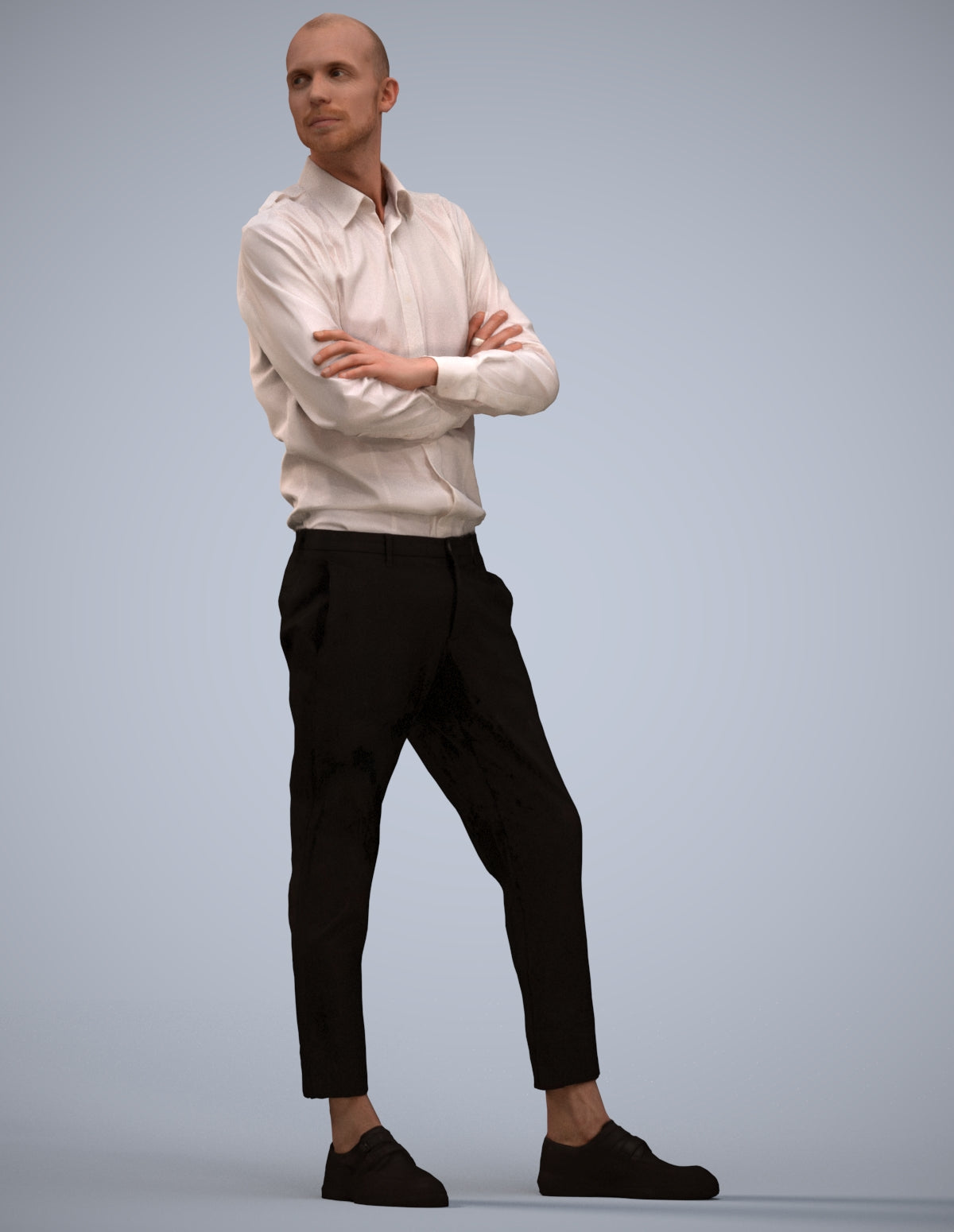 realistic 3D people man business standing, render-ready for V-Ray and Corona, FBX OBJ