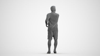 photogrammetry 3D man sport, realistic human model archviz FBX, wireframe front view