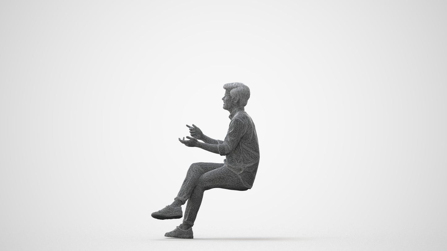 photogrammetry 3D man casual pool, realistic human model archviz FBX, square thumbnail