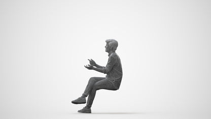photogrammetry 3D man casual pool, realistic human model archviz FBX, square thumbnail