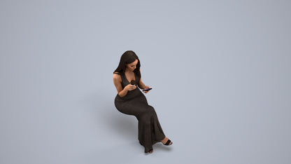 realistic 3D human woman formal formalaffairs, archviz people FBX OBJ for Blender, back view render