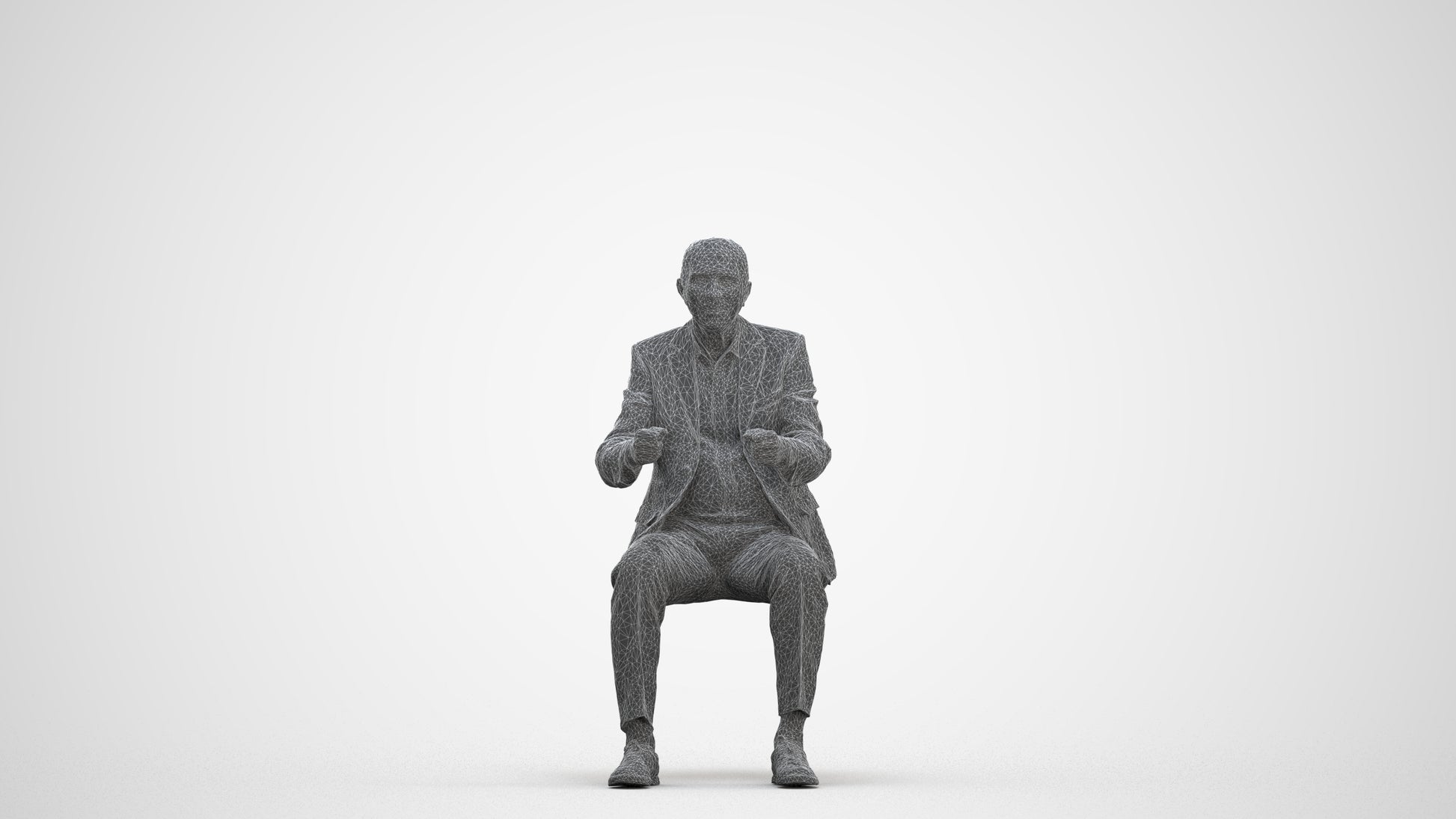 photogrammetry 3D senior man business driving, realistic human model archviz FBX, three-quarter front view render