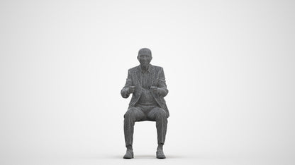 photogrammetry 3D senior man business driving, realistic human model archviz FBX, three-quarter front view render