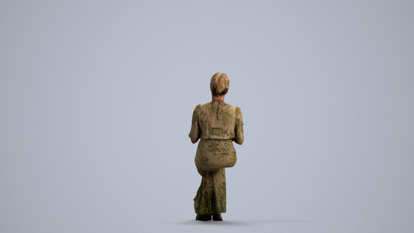 realistic 3D people woman casual sitting, render-ready for V-Ray and Corona, FBX OBJ, front view render