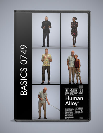 3D people models standing bundle, 5 scanned humans for 3ds Max rendering
