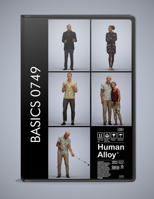 3D people models standing bundle, 5 scanned humans for 3ds Max rendering