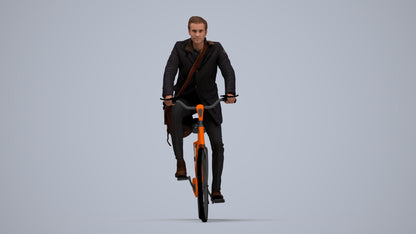 3D human model man casual mix, photogrammetry scanned person for archviz, top-down view render