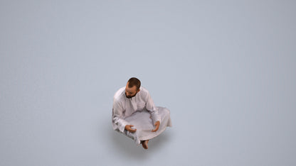 realistic 3D man casual sitting, scanned archviz people for Blender and 3ds Max, back view render