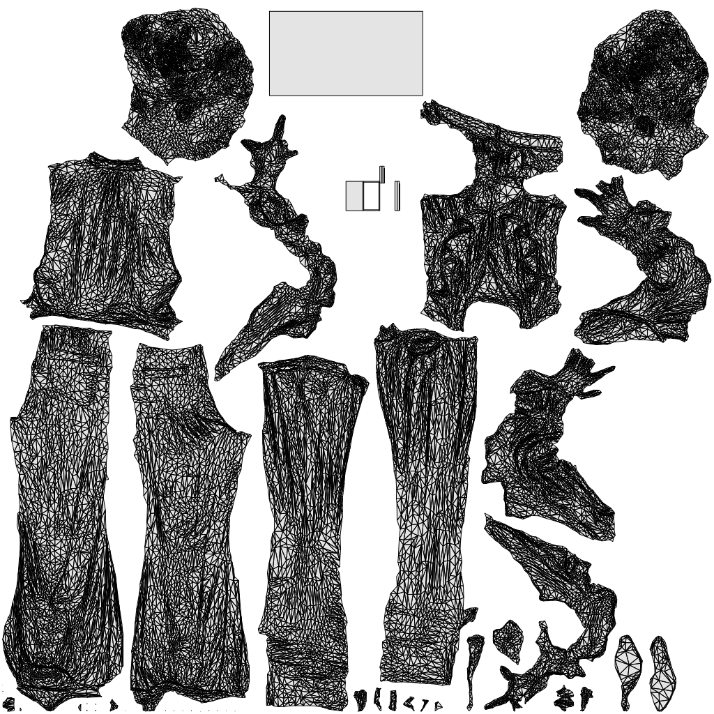 3D human model woman casual standing, photogrammetry scanned person for archviz, wireframe top-down view