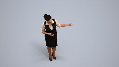 3D people model woman mix, scanned human for 3ds Max rendering, back view render
