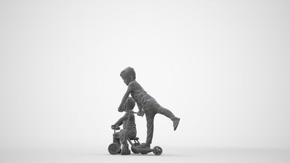 photogrammetry 3D boy casual kids, realistic human model archviz FBX, square thumbnail