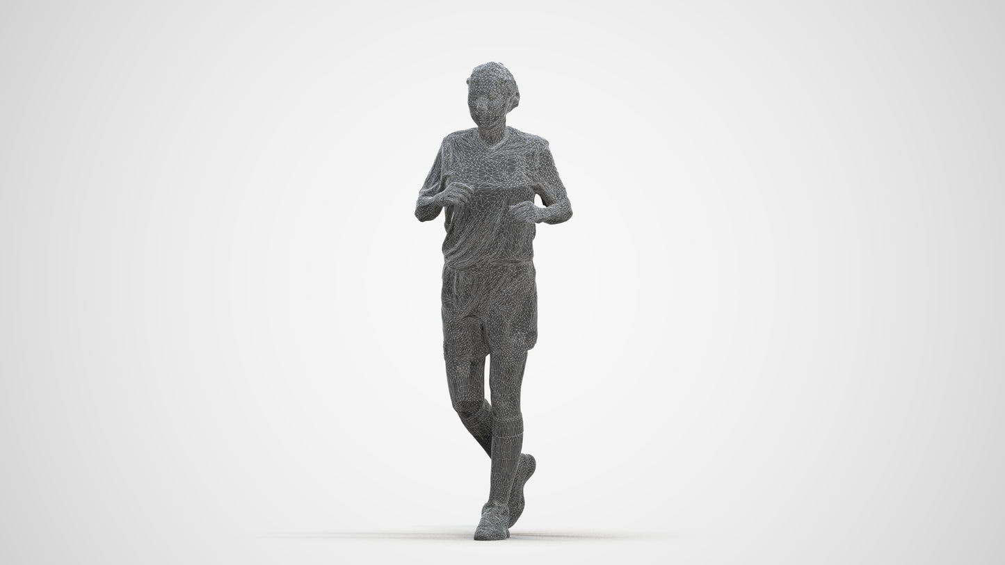 3D people model woman sport, scanned human for 3ds Max rendering, three-quarter front view render