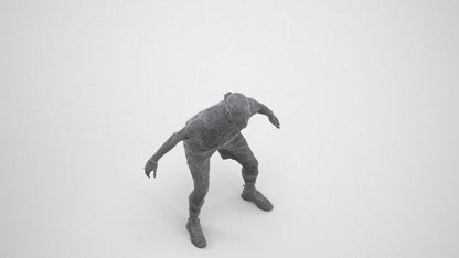 scanned 3D man sport, photogrammetry people for Enscape and V-Ray, wireframe three-quarter view