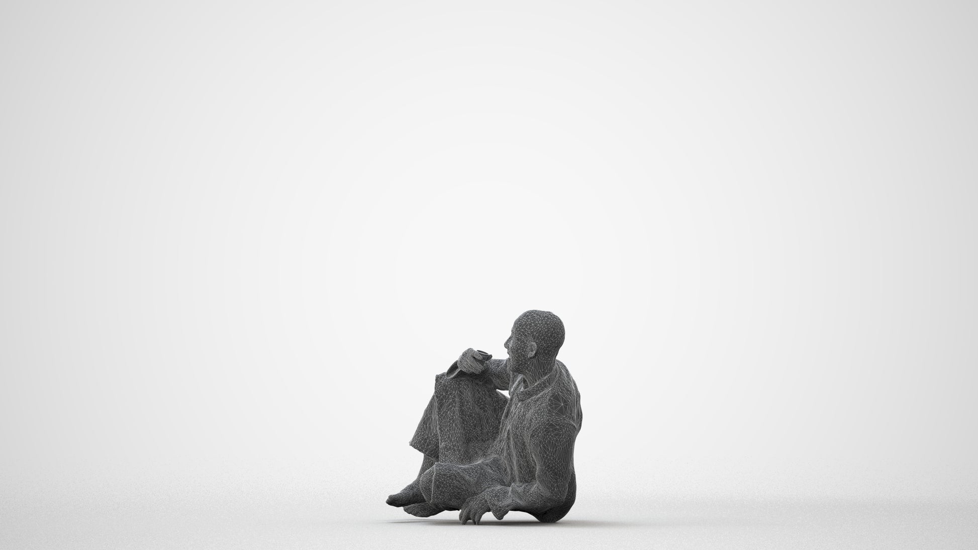 realistic 3D people man sitting, render-ready for V-Ray and Corona, FBX OBJ, square thumbnail