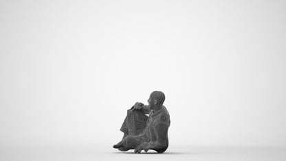 realistic 3D people man sitting, render-ready for V-Ray and Corona, FBX OBJ, square thumbnail