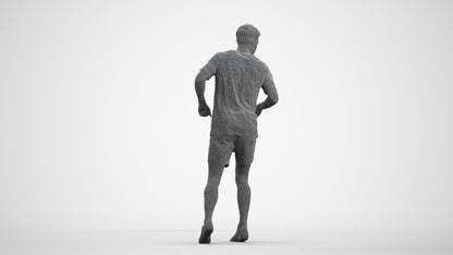 realistic 3D man sport, scanned archviz people for Blender and 3ds Max, wireframe front view