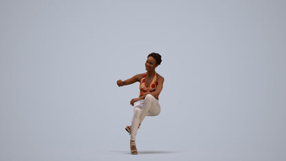 3D people model woman casual sitting, scanned human for 3ds Max rendering, standing pose render