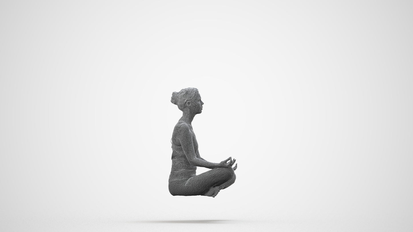realistic 3D woman sport, scanned archviz people for Blender and 3ds Max, wireframe side view