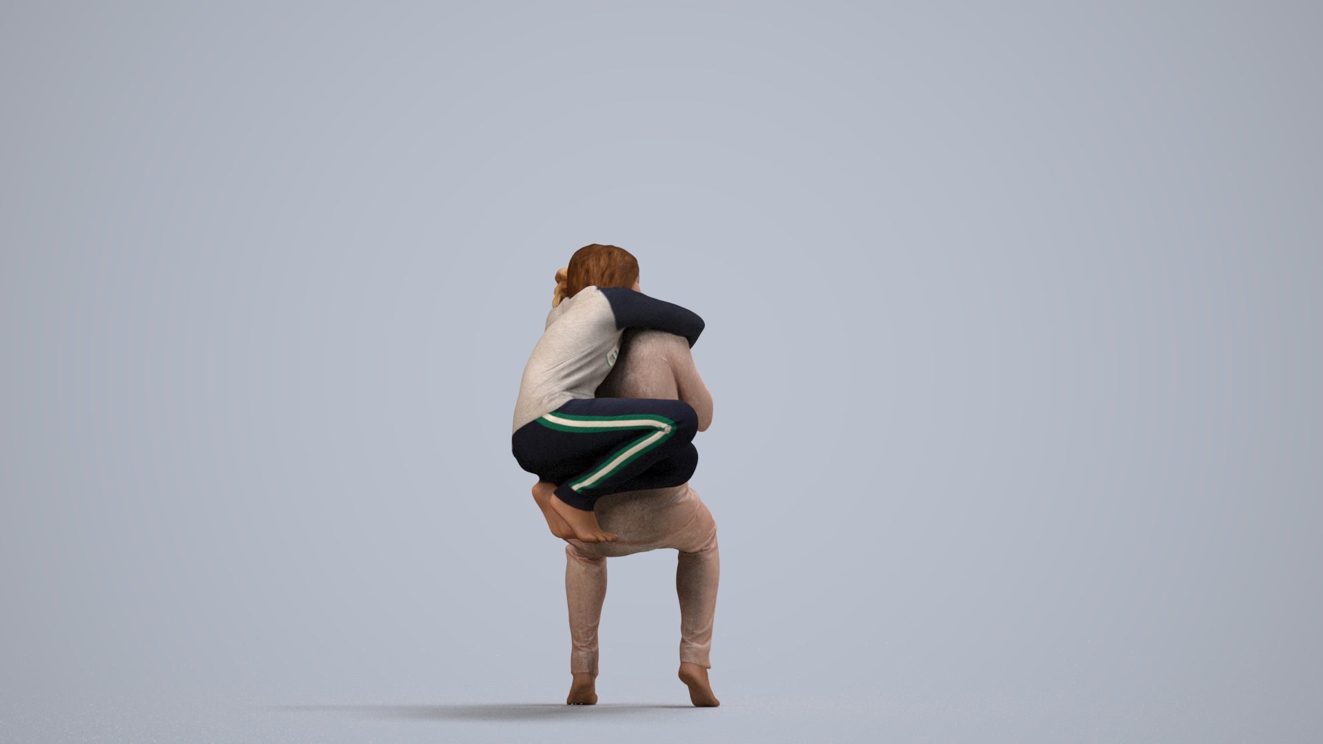 realistic 3D people girl casual kids, render-ready for V-Ray and Corona, FBX OBJ, side view render