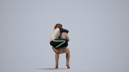 realistic 3D people girl casual kids, render-ready for V-Ray and Corona, FBX OBJ, side view render