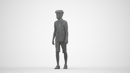realistic 3D people boy casual kids, render-ready for V-Ray and Corona, FBX OBJ, wireframe back view